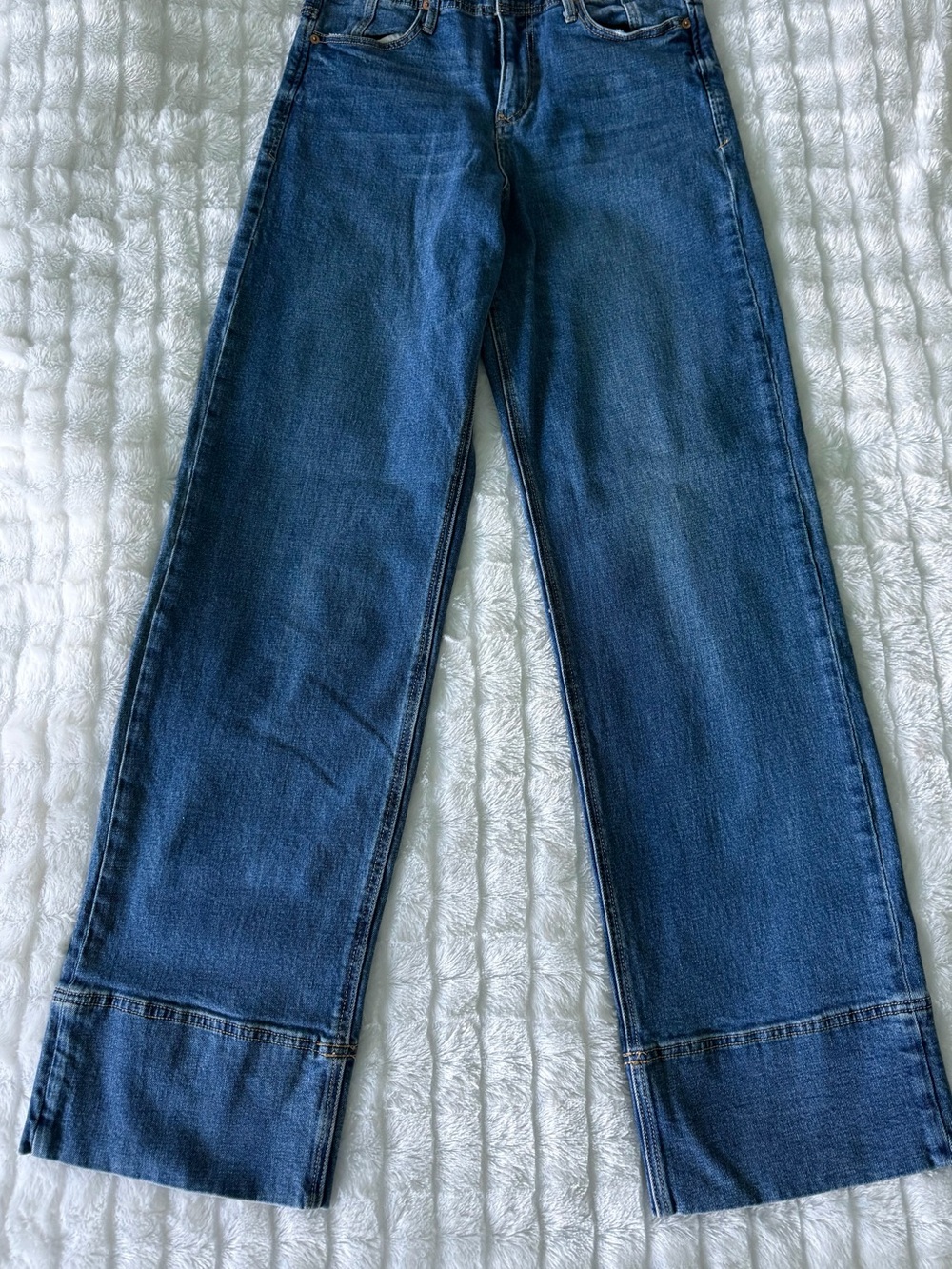 Dear John Holly Gysun Jeans Women’s 29 High Rise Straight Leg Wide Hem Blue